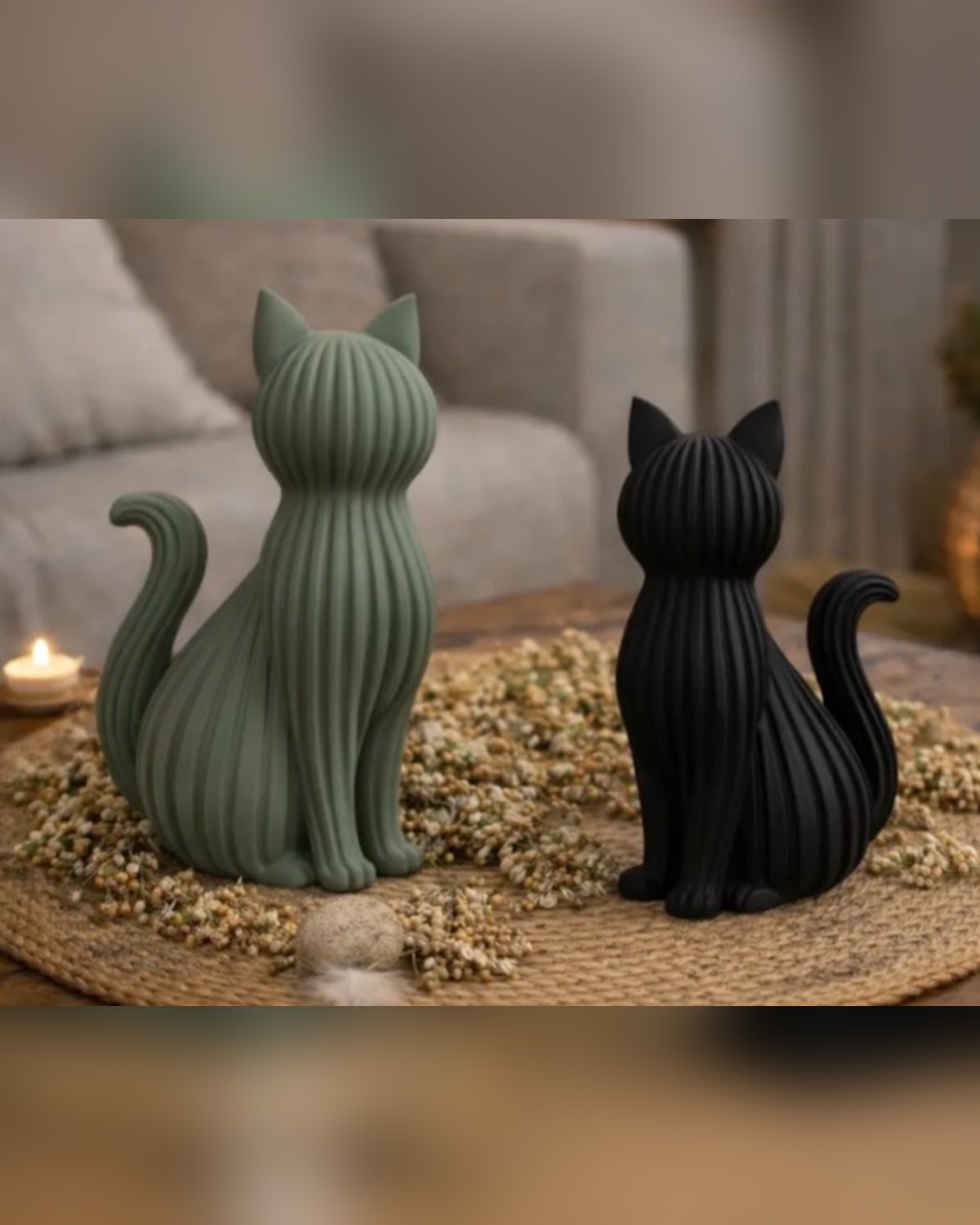 Fluted sitting cats
